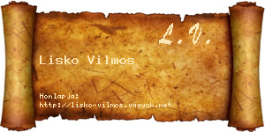Lisko Vilmos névjegykártya